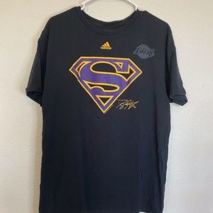 Adidas Black Purple Lakers Superman T Shirt
